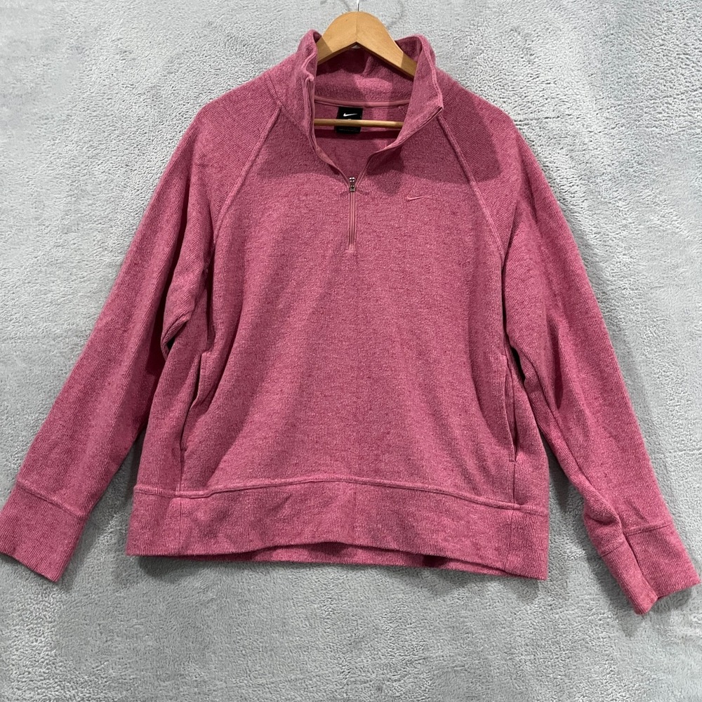 Nike Pink Half-Zip Pullover Sweatshirt
